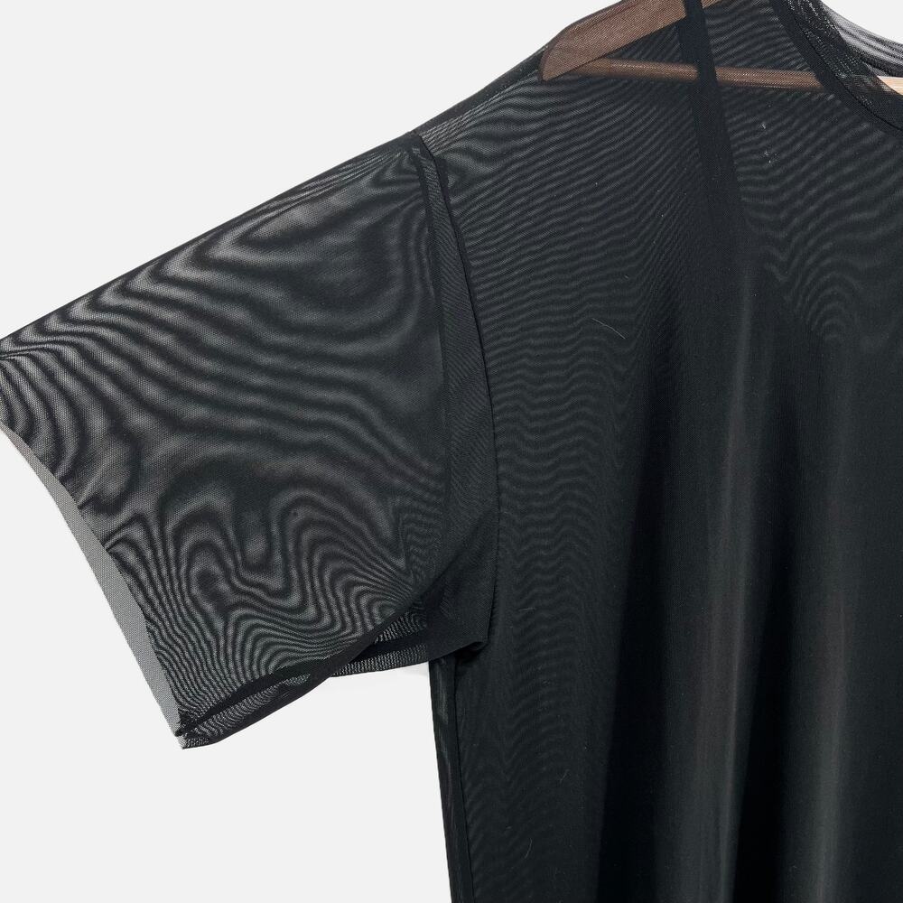NWT Dressed in LALA Karma Oversized Mesh Dress + Slip Black Large - Picture 9 of 13